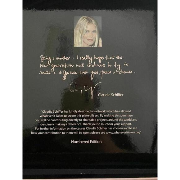 Whatever it takes Claudia Schiffer The tortoise is the symbol Peace Plate - Picture 3 of 6